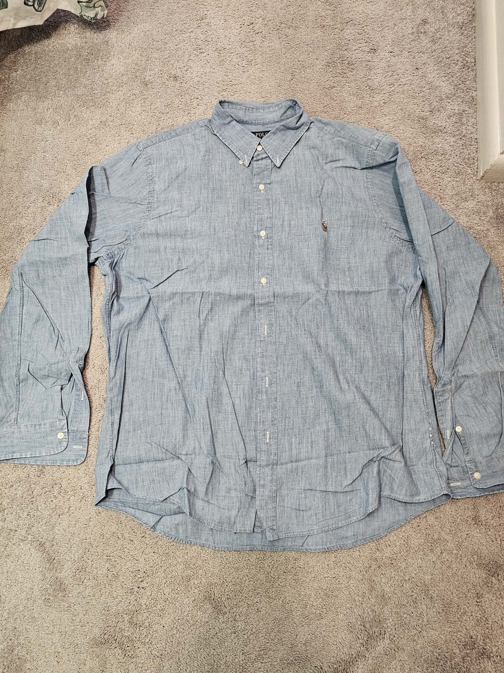 Men's Ralph Lauren Light Blue Long Sleeve Button-Up Shirt Size XL
